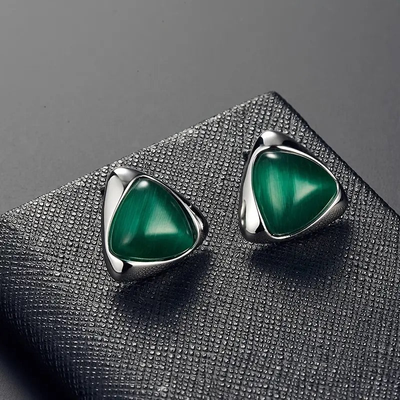 Driehoekige hanger ketting & oorbellen set